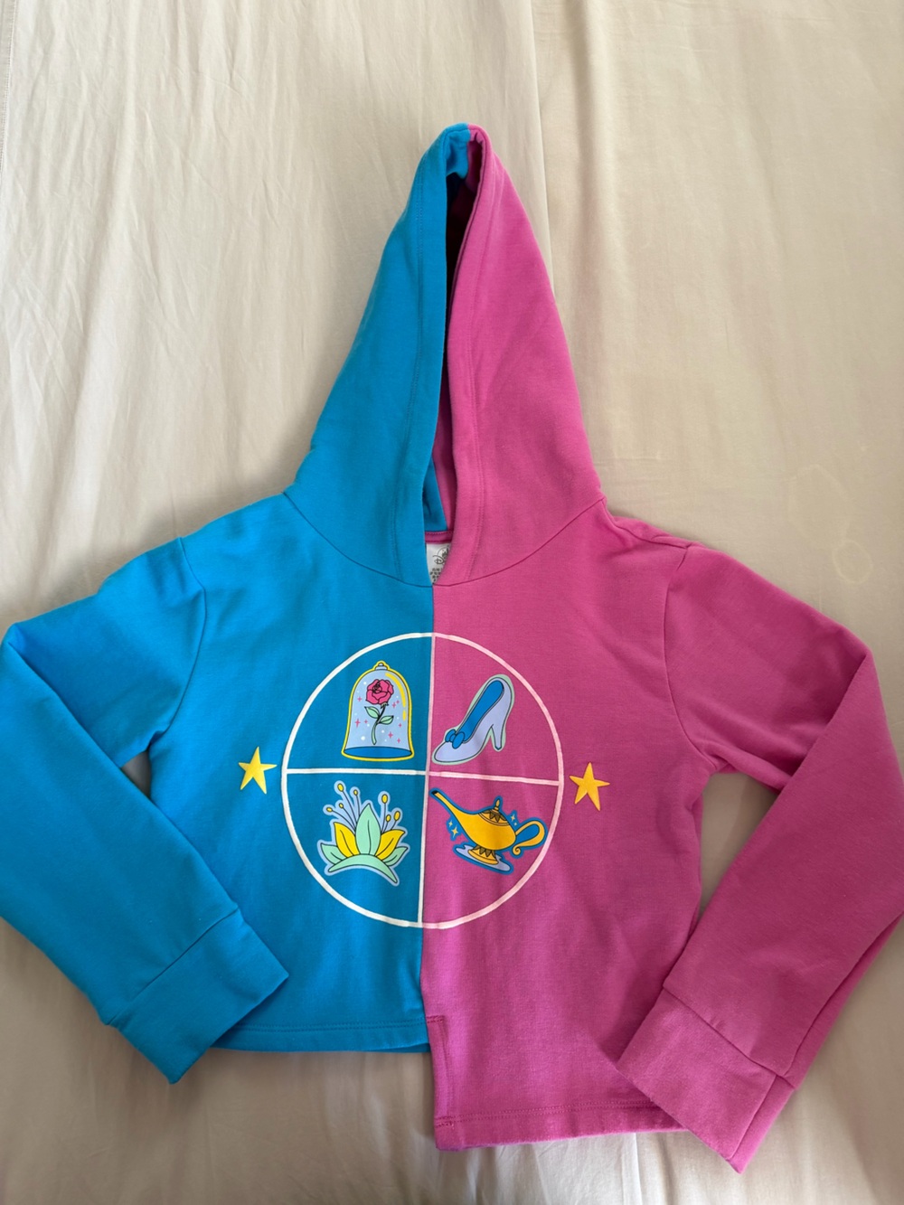 Disney Two-Tone Princess Hoodie - Blue & Pink